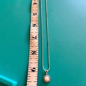 Beautiful 14K White Gold, Pearl and Tanzanite set